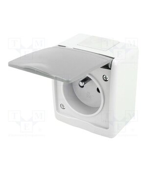 D.3610SG/1 Connector: AC supply; socket; 2P+PE; 250VAC; 16A; grey; PIN: 3; IP44 oVEiADhYhdmkOHxmhfDeurQDrOHS54YDgCFn_tofGpg
