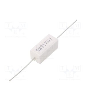 CRL5W-91K Resistor: power; cement; THT; 91kΩ; 5W; ±5%; Ø0.8x35mm; 9.5x9.5x22mm w-sh1w3y8KZ46Ln68Kq3VQV4ianpEpNeecxDnClMmYM