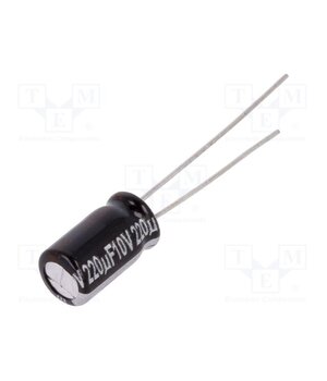 EEUEB1A221S Capacitor: electrolytic; THT; 220uF; 10VDC; Ø6.3x11mm; Pitch: 2.5mm dCE7HiyfcbcXOZ8hib6r2BZ-c3mUq3REg_h4_gTk9D0