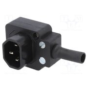 4300.0401 Connector: AC supply; plug; male; 10A; 250VAC; IEC 60320; for cable ZJ10331tDgCR11zunoonR36HtO-3vQgIOhGmbX5-ZZQ