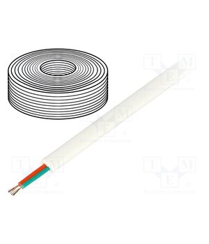 TEL-0030-100/WH Wire: telecommunication cable; 2x28AWG; stranded; white; 100m PJkryFtwDBsJ-JpAD6VMeKrN-BjahjktXXvf56a2yvI