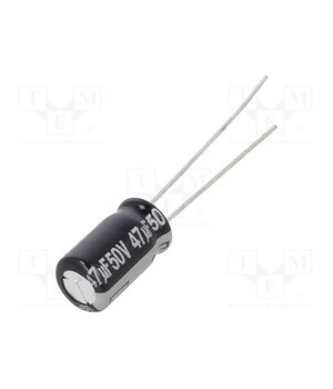 ECA1HHG470 Capacitor: electrolytic; THT; 47uF; 50VDC; Ø6.3x11.2mm; ±20%; 1000h tt3h8imI3v_QV0EnP13Ywq7NLmA8mtl04QSjRvYtVd8