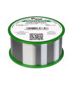 SN96,5AG3CU0,5-WS212/2,5%0.50 250 G Tin; lead free; Sn96,5Ag3Cu0,5; 0.5mm; 250g; reel; 217÷220°C; 2.5% Me96cjkhVUcmGQeel-mD-vJHbuZVf1sw-94erYKOBng