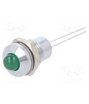 19040001 Indicator: LED; prominent; green; 2.2VDC; Ø8mm; IP40; 2pin; metal qsBp1TO6jTB7LFAuYg0LaCv6VHON7VCa3Ata03rEKi0