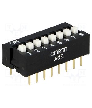 A6E-8104-N Switch: DIP-SWITCH; Poles number: 8; ON-OFF; 0.025A/24VDC; Pos: 2 5RBXf2i0amJn63Rs9Zn0r0VwG6vpNMgSl5vgRpEgFTY