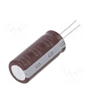 ED1A103MNN1840 Capacitor: electrolytic; low ESR; THT; 10000uF; 10VDC; Ø18x40mm jdlUP5veJpSzJ8gJlt-ADtsuJKokdMRBF97QR0pREYM