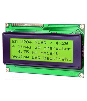 EA W204-NLED Display: LCD; alphanumeric; STN Positive; 20x4; yellow-green; LED GZBsUF4sky5IVP_BVNVjgquozW7Ti2Jx2eiIb4w5d2o