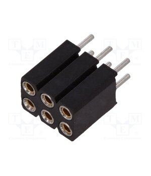 DS1002-03-2*3131 Connector: pin strips; socket; female; PIN: 6; straight; THT; 2.54mm ZO-VMzkBqPN9RUKWtCXSEArFpxMuvoWndLC2FaDK4Y0