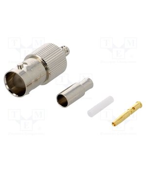 B6121E1-ND3G-6-75 Connector: BNC; plug; female; straight; 75Ω; crimped; for cable; POM KafzEfktcvxQHX2cFDfhg5cd2OoATVuZzNFDMrrHXLA