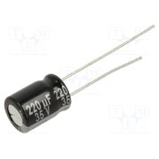 ECA1VHG221 Capacitor: electrolytic; THT; 220uF; 35VDC; Ø8x11.5mm; Pitch: 3.5mm eWIMe5qHhYsZYFZSwWDrpqdXH_HRCPX6NuaktA7q7pI
