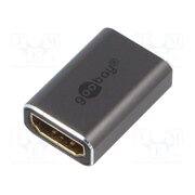 72008 Adapter; HDMI socket,both sides; aluminium; silver yyV3ZrRuohoSrEteQLJZobEQOz0GnOnqGTP56xtXTRc