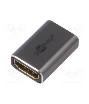 72008 Adapter; HDMI socket,both sides; aluminium; silver yyV3ZrRuohoSrEteQLJZobEQOz0GnOnqGTP56xtXTRc