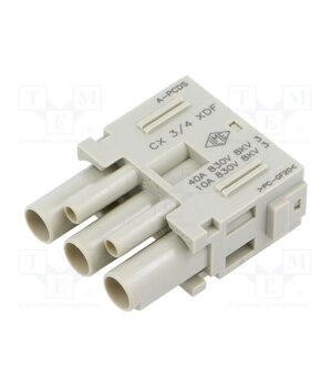 CX 3/4 XDF Connector: HDC; contact insert; female; MIXO; PIN: 3; 40A; 600V WkVmiK3CfPzZfuZl_YPA3powenlfoPvqRsbsQTEctdk