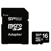 Flash Memory micro SD 16GB + SD adpter, SILICON POWER Class 10