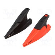AC285 Crocodile clip; 10A; 1kVDC; red and black; Grip capac: max.20mm WCmQtkA4dAHOhrof1pp0icCyPtjQ3SW66WMoB2fxMBw