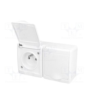 D.3112BGG/1 Connector: AC supply; socket; 2P+PE; 250VAC; 16A; white; PIN: 3; IP44 rZBUyVVgzqpnp-ZXorv80Cq2gHJGs-3tZrU7kWK_WGs