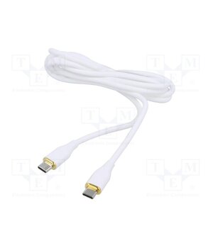 CC-USB2S-CMCM-1.5M-W Cable; USB 2.0; USB C plug,both sides; 1.5m; white; silicone; 60W rtfMSnrZUL_W2pq65SXgrV53_A9hDxrnedoUvS_IFG4