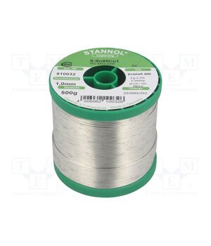 810032 Tin; lead free; Sn99,3Cu0,7; 1mm; 0.5kg; reel; 227°C; Flux: SW33 XrmZW-xhWfWDSY4-JGh_ENgLXj7m2-kbxHOwJWdNFlQ