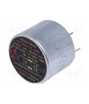 1FM411-4R Filter: anti-interference; 250VAC; Cx: 100nF; Cy: 2.2nF; 0.5mH; THT -2a67hano_G-J9gSY4Yv-fhP1dm5va4UaPbMoarZzhE