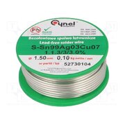 SN99CU07AG03-1.1.3/1.5MM 100G Tin; lead free; Sn99Ag0,3Cu0,7; 1.5mm; 100g; reel; 216÷227°C; 3% lSQoJPzlyo5eAF3Ln401v6a0JSeBMmZq3vJNsEMD1vM