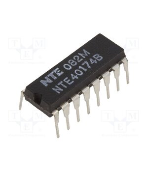 NTE40174B IC: digital; D flip-flop; Ch: 6; CMOS; THT; DIP16; 120uA GR1GOR2uuOtZvoUl27zW-EQRRzBWAr_-k7g9VzxeS68