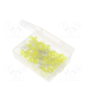 OKLEDT5100Y5 Diode: LED-kit; THT; 5mm; 100pcs; yellow; 1.8÷2.4VDC; plastic box NWlNkjJMcCuAr3YzSCzzx45_he7bv-snn0L8Gcj3970