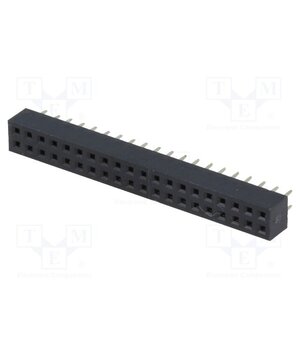 DS1026-05-2*20S8BV Connector: pin strips; socket; female; PIN: 40; straight; THT; 2mm 9m19coxSEgIXwEFcLYAT9pElbr_OdWRfmjva2lzrJLU