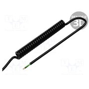 SPT00052C Wire: coiled; 3x0.15mm2; unshielded; PUR; black; 300V; 0.3m; 1.2m cIwzCdLZ0W7ij4rwyJk7yj9RT08NZyliyuXacmEx2CY