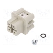 73.300.0353.0 Connector: HDC; female; PIN: 4; size 3; contact insert; 400V; 10A ZLf8qAWQhrJ5RTkQuRobprGYQH5Ndc6BTHDD-ybOx94