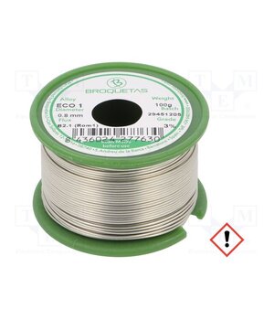 ECO 1 (SNCU1) FLUX B2.1 0,8 MM 100G Tin; lead free; Sn99,3Cu0,7; 0.8mm; 0.1kg; reel; 220°C; Flux: SW26 iJf2NUUXDjtxoO9N4EZZNvTI_nYN-d4FmOLBZTvZe0Y