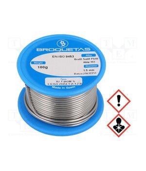 BROFIL 60 B2.1 1.5MM 100G Tin; lead-based; Sn60Pb40; 1.5mm; 0.1kg; reel; 183÷190°C; Flux: SW26 NDb6cqfqTpRnDWcdSBI3GZx5GPXMaNeGGxyW_YBIVPU