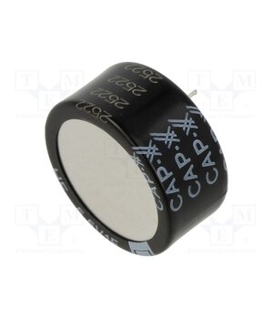 HF15R52010P105C Supercapacitor; connectors; 1F; 5.5VDC; -20÷80%; Ø20.5x9.8mm; 15uA eyw9j9ladWHpA363qyPJd94skB4o_LyQM_7hMGgW4Ms