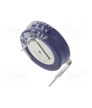 KR-5R5H334-R Supercapacitor; THT; 330mF; 5.5VDC; -20÷80%; Ø11.5x5.2mm; 50Ω; KR LqMfW5Nm6RujX35tKOInYVhyEcQR1EO4MMN24tzsObU