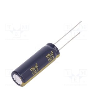 EEUFC2A101L Capacitor: electrolytic; low ESR; THT; 100uF; 100VDC; Ø10x30mm 2q6gZMC5jwF5uPnuzgPsKyyajKue1NA2A04hvTYFcHU