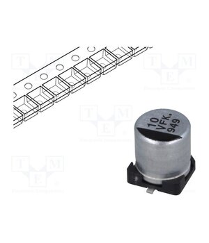EEEFK1V100AR Capacitor: electrolytic; low ESR; SMD; 10uF; 35VDC; Ø5x5.8mm; ±20% z40T_4z14m1n2LCJ0KZ3Fs6xrzQelrThb_hBxzBU5R4