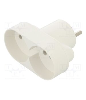 5907570000919 Connector: AC supply; splitter; 2P; 250VAC; 16A; Type: round; white BOPeTrpw5EU7kD8IfWUrvOoLByNYEacgd0UsK2GIVjM
