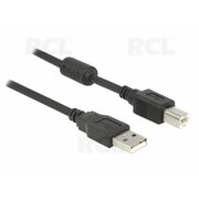 COMPUTER CABLE USB 2.0 A <-> USB B, 480 Mbps, 1m, with ferrite filter, Lanberg
