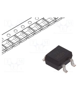 HD01-T Bridge rectifier: single-phase; 100V; If: 0.8A; Ifsm: 30A; MiniDIP GWrPyNvM6UFMhax0MZ6J54R71TR3PetzR4JgEM4xZQA