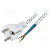 50504 Cable; 3x0.75mm2; CEE 7/7 (E/F) plug,cables; textile; 3m; white yR6s1CaxBiJmManQo326JKoryxb8AyCdQoc9TpgVJ4E