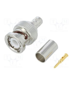 112533 Connector: BNC; plug; male; straight; 50Ω; crimped; for cable; POM 2vTCEmI4wfBqhkBwIMMKvzpht2MpPF80xDH93JJ8LCs