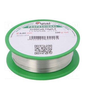 SAC0307 0.80 100G Tin; lead free; Sn99Ag0,3Cu0,7; 0.8mm; 100g; reel; 216÷227°C; 3% gN3206O00YDhQjD0uxrKse9MK_400AV1GMVICOhK6Bk