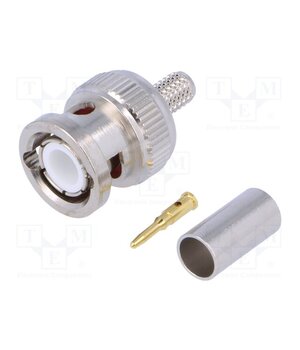 BNC-104 Connector: BNC; plug; male; straight; 50Ω; Ømax: 5mm; crimped NCFKUrakPEI_1XJkGVFsnONGg4Q1cawTgr3hnUHOl5c