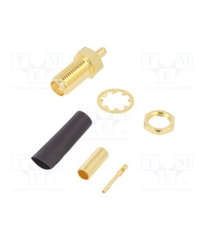 132119 Connector: SMA; socket; female; straight; 50Ω; soldering,crimped gs1cJLB4pcOxVX6rPyaGGgd54RaNcTGJZeoaCm62oqU