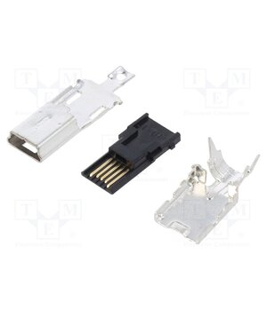 UX40-MB-5P Connector: USB B mini; plug; UX; for cable; soldering; PIN: 5 wdYsJGhmx0kU0pbMjIuL2NbV2VHoPefpIVBIhF_2-K8