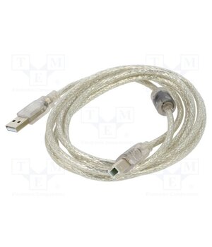 CA-USBA-12CC-0018-TR Cable; USB 2.0; USB A plug,USB B plug; gold-plated; 1.8m; Core: Cu Ru67WqSdYaryu1b6zDfjhev00RLdKRDEgQ8gWP1eSDY