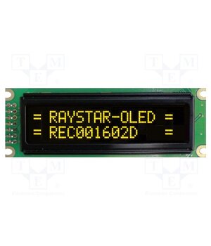 REC001602DYPP5N00100 Display: OLED; alphanumeric; 16x2; Dim: 85x30x10mm; yellow; PIN: 14 j8vxE5ruSJhjkilD9dOQWNhNSnNS9lipA38LruJDUAY