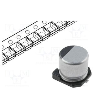 CK0J107M6L006VR Capacitor: electrolytic; low ESR; SMD; 100uF; 6.3VDC; Ø6.3x5.8mm fxYkxOYx1cJx9XLzMz4W8GVuCHuo79dT-E4RH0F10Yw