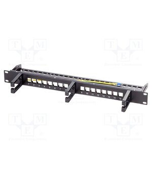 NK4077 Patch panel; patch panel; rack; black; Number of ports: 16 d54QtmA-6ta7Mg0AKT3QTJFiTgqJvn4WHDES3WCc2LA