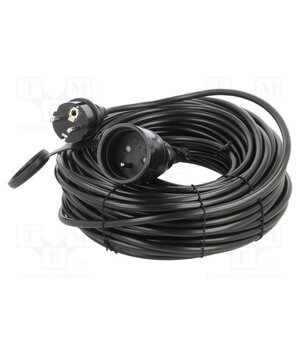 W-97410 Extension lead; 3G1mm2; 30m; PVC; black; Sockets no: 1; 10A pZCdvJ8cX322eOO9E5vsVfwuyU9cL3y-SuZKB83fxJs