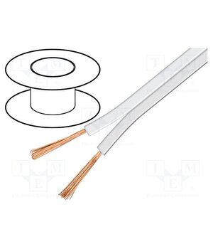 15101 Wire: loudspeaker cable; 2x0.5mm2; stranded; OFC; white 0Fg781s_hL6abr1Y_-AMX81K4ugkMtw95GsijAsGTyM